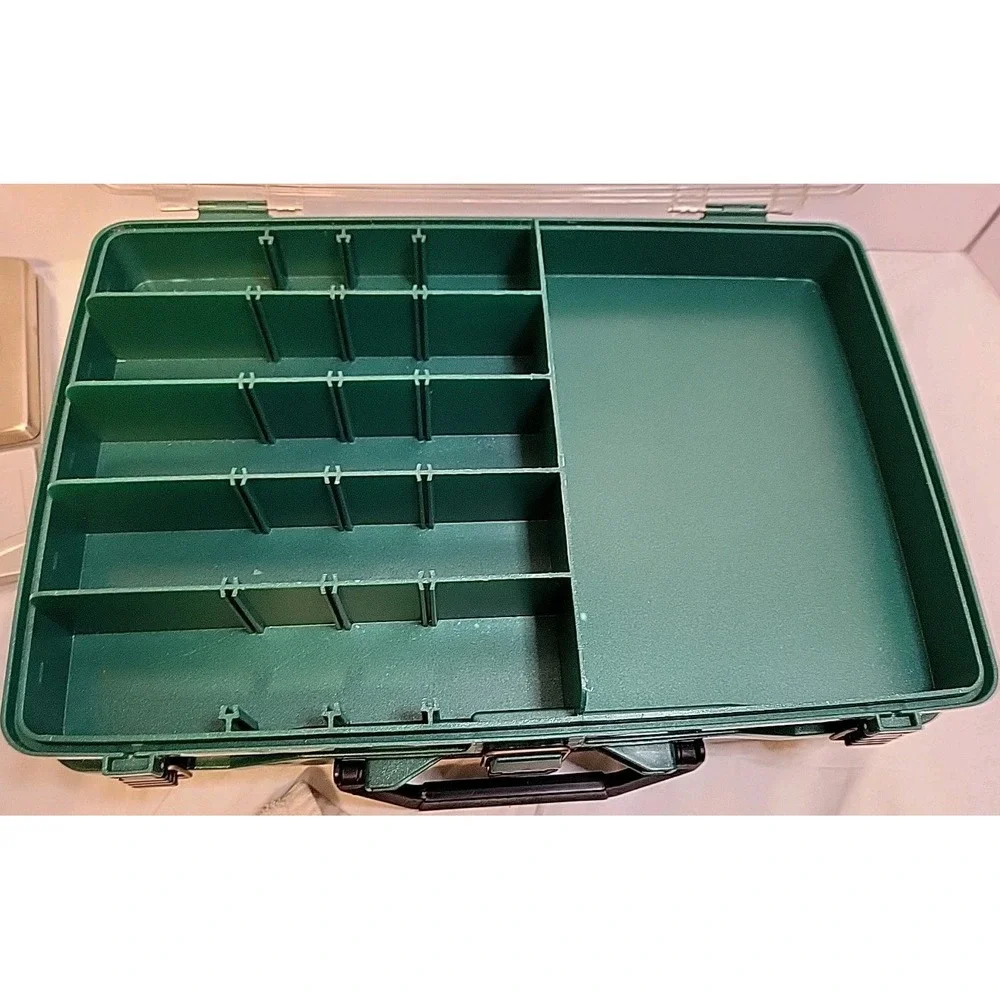 Plano 1155 Green Boatbox Transparent Lid Tackle Box Fishing Multi Compartment